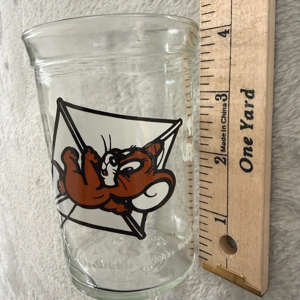 VTG Anchor Glass Welch's Tom & Jerry Glass Dino Jerry‎ Mouse 1990 Set